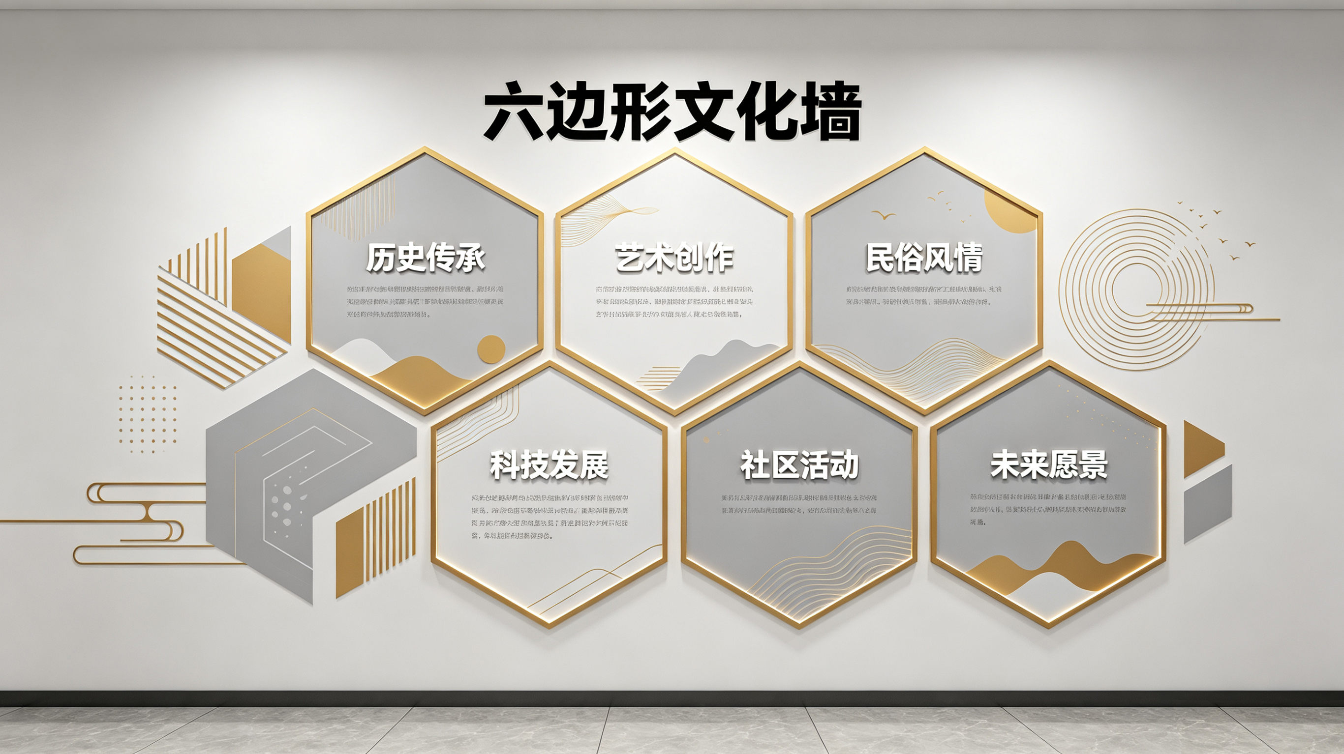 崇义企业文化墙 | 六边形信息美学
